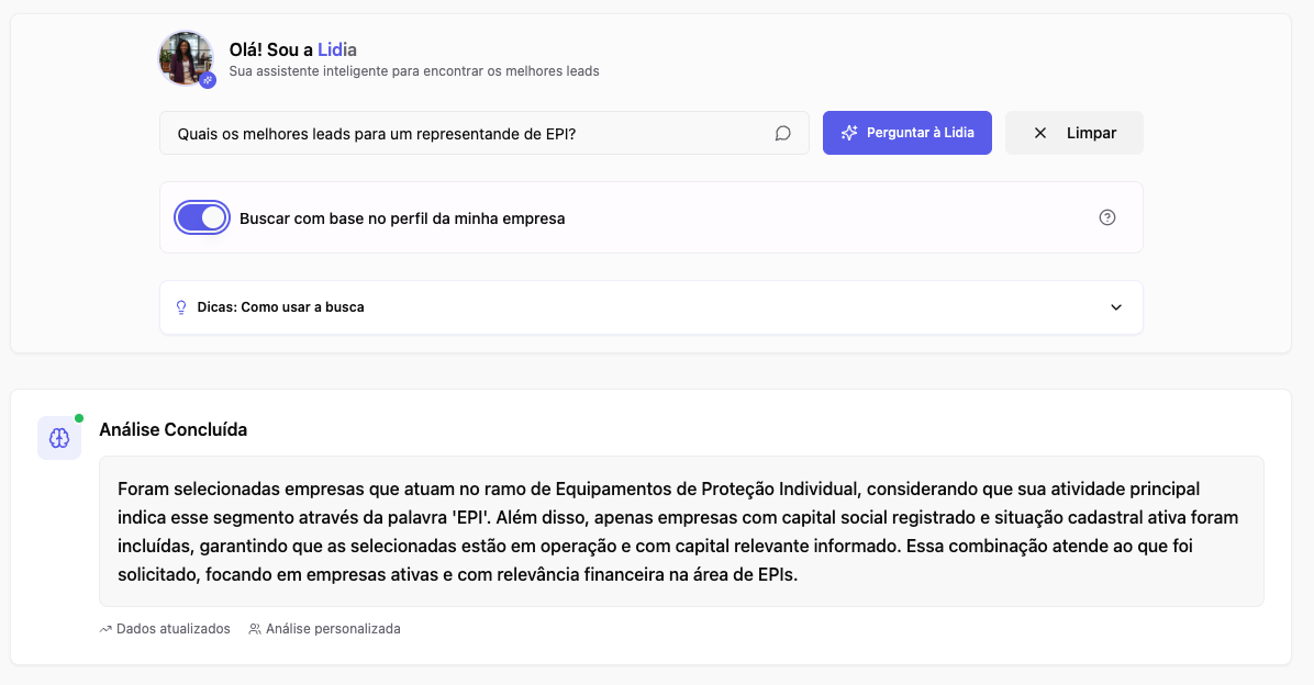 Imagem de uma análise de busca